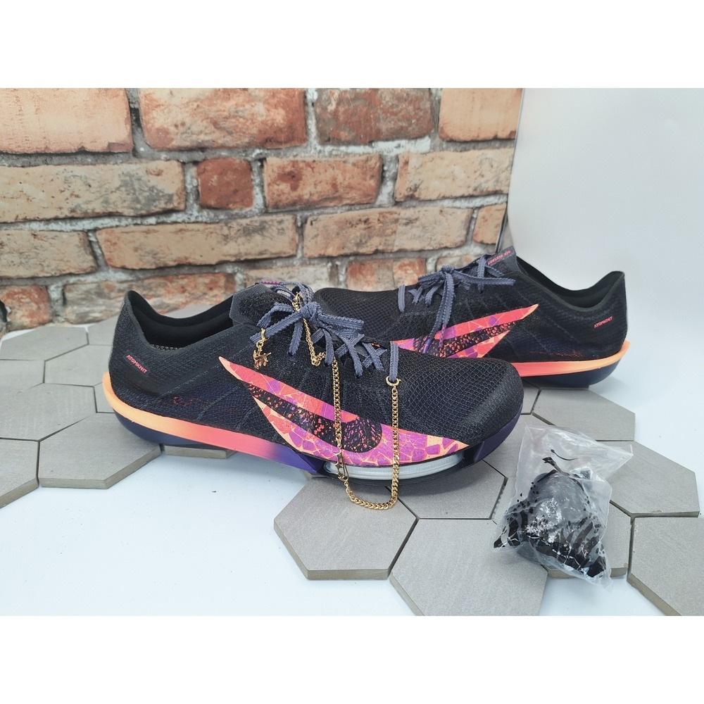 Nike Air Zoom Victory 2 Glam Track Spikes Running Shoes Black Orange Men's 10.5